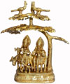 Radha Krishna Hand Carved Indian Art Craft Handicraft Home Decor Brass Figurine