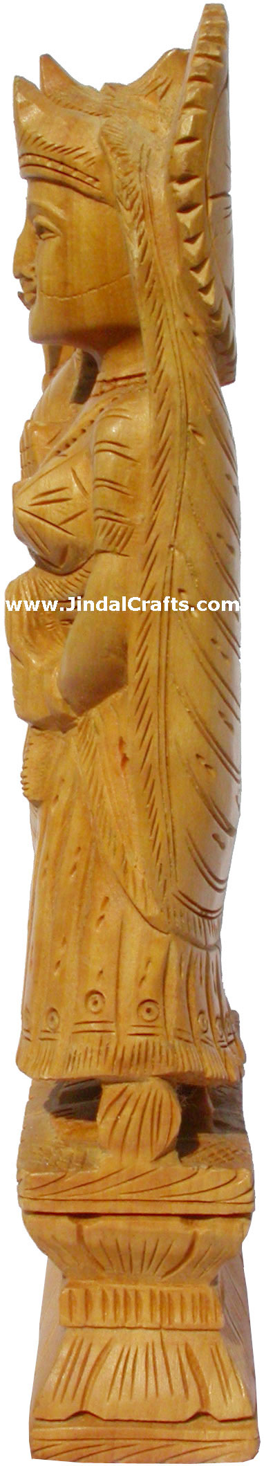 Handcarved Wood Sculpture Radha Krishna Hindu Art India