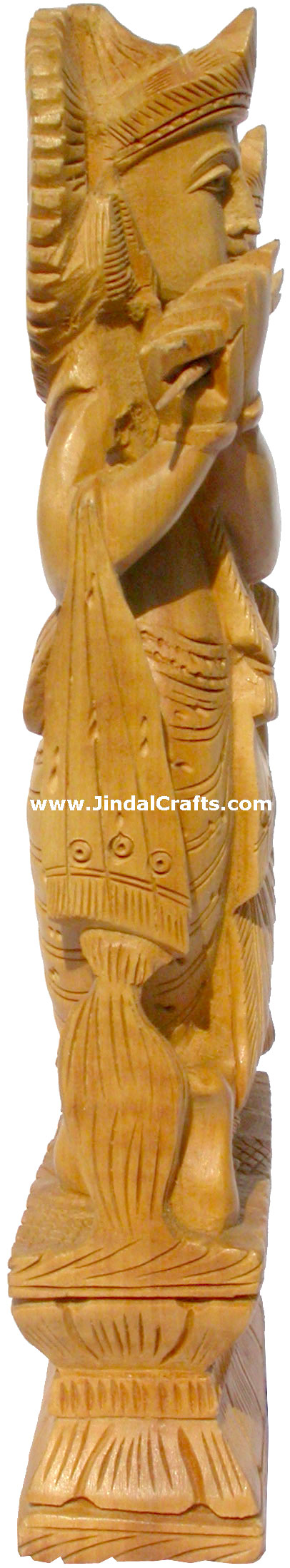 Handcarved Wood Sculpture Radha Krishna Hindu Art India