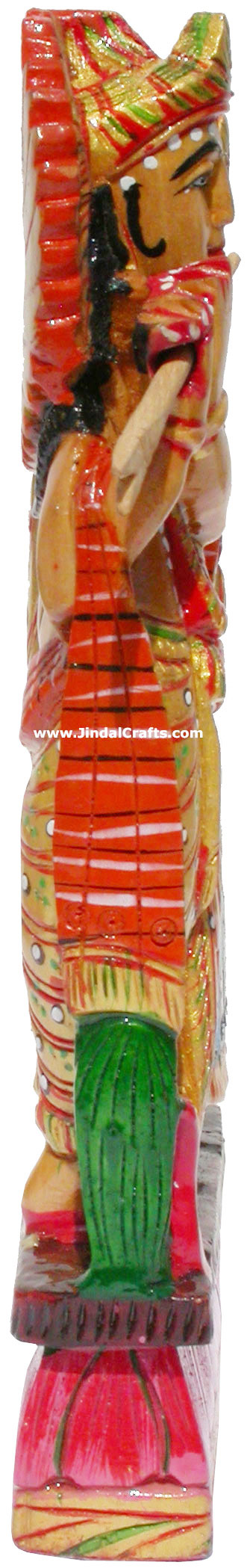 Hand Carved Wooden Radha Krishna Figure Indian Art