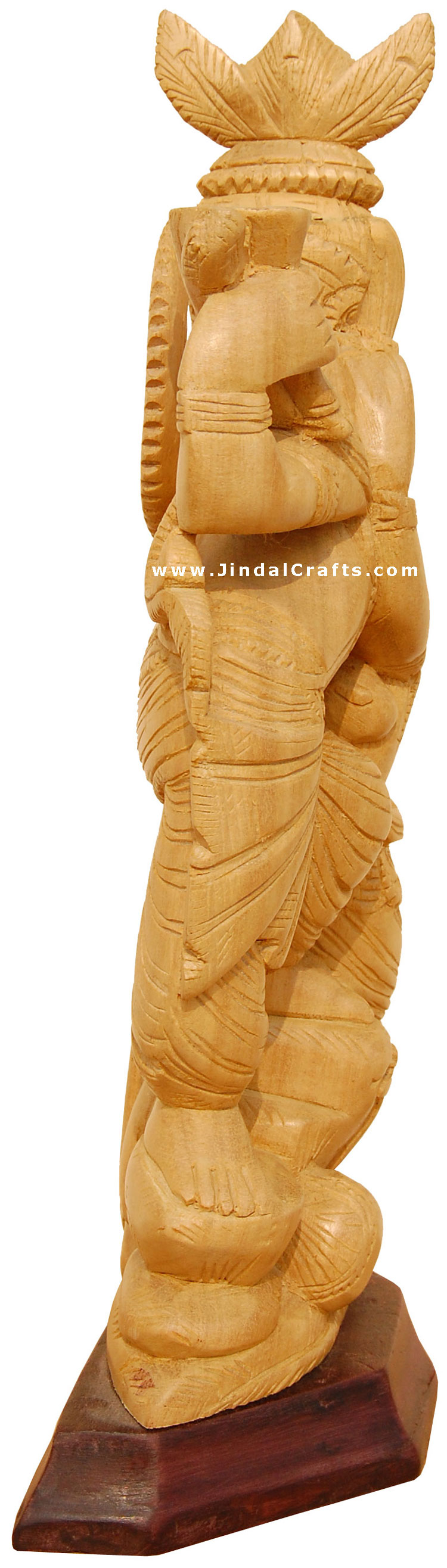 Handcrafted Wooden Radha Krishna Hindu Sculpture Art