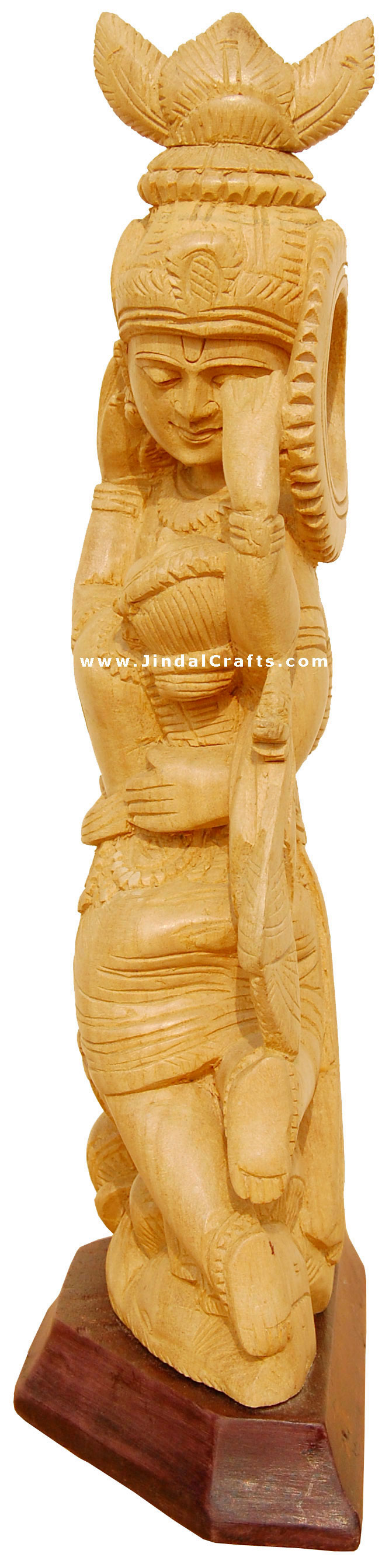 Handcrafted Wooden Radha Krishna Hindu Sculpture Art