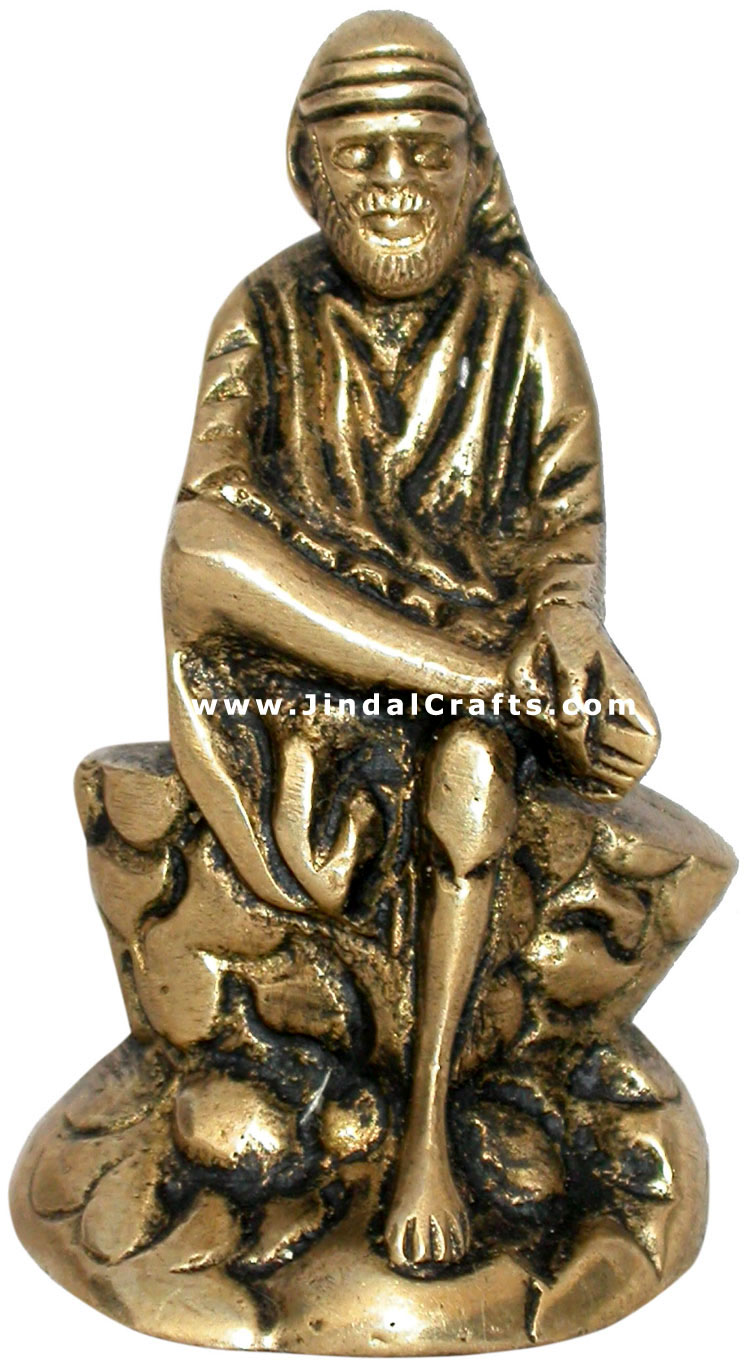Sai Baba Hindu Religious Figurines Brass Statue Sculptures Artifacts Arts Idols