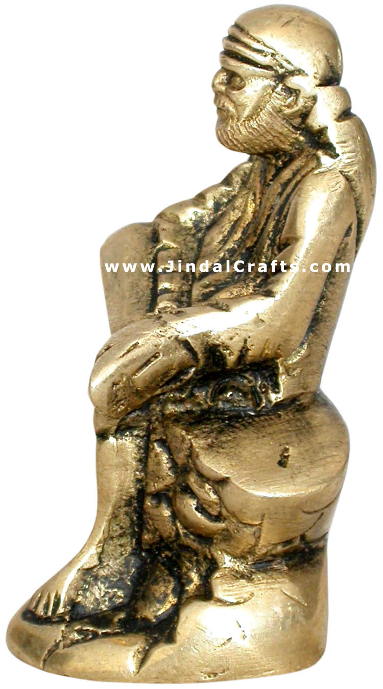 Sai Baba Hindu Religious Figurines Brass Statue Sculptures Artifacts Arts Idols