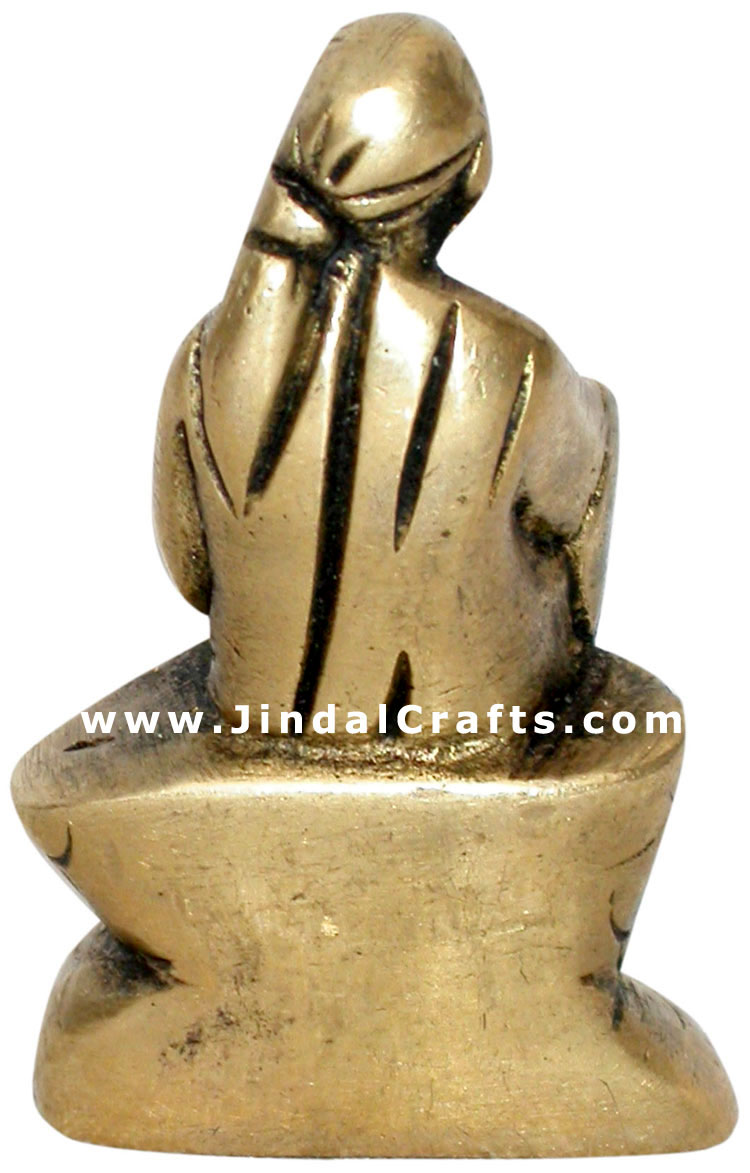 Sai Baba Hindu Religious Figurines Brass Statue Sculptures Artifacts Arts Idols