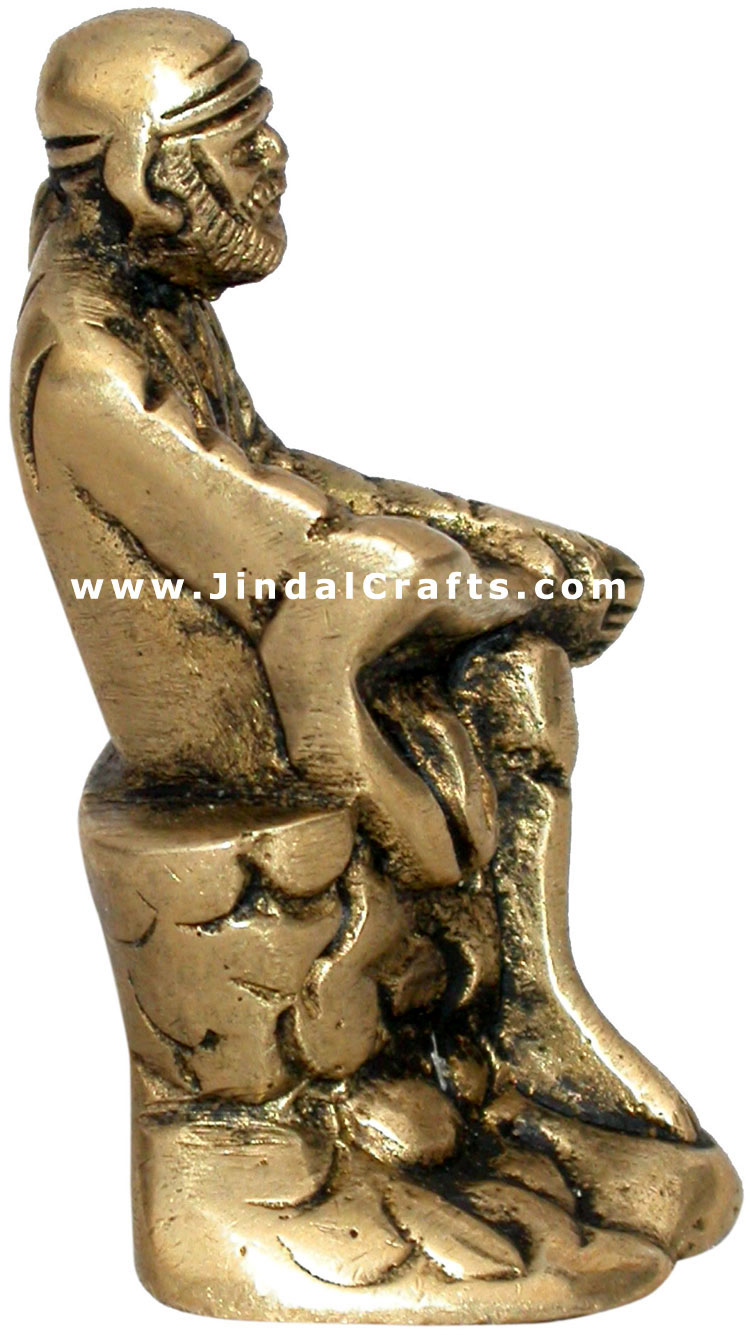 Sai Baba Hindu Religious Figurines Brass Statue Sculptures Artifacts Arts Idols