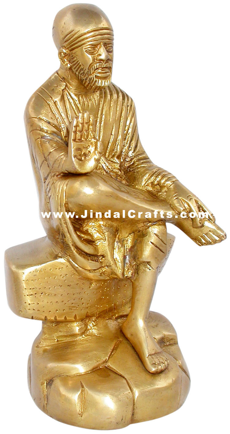 Sai Baba Indian God Brass Sculpture Hand Crafted Idols