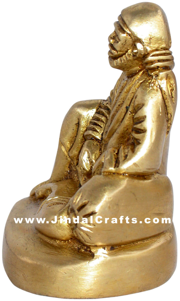 Sai Baba Indian God Religious Brass Sculpture Hinduism Idol Handicrafts Figurine