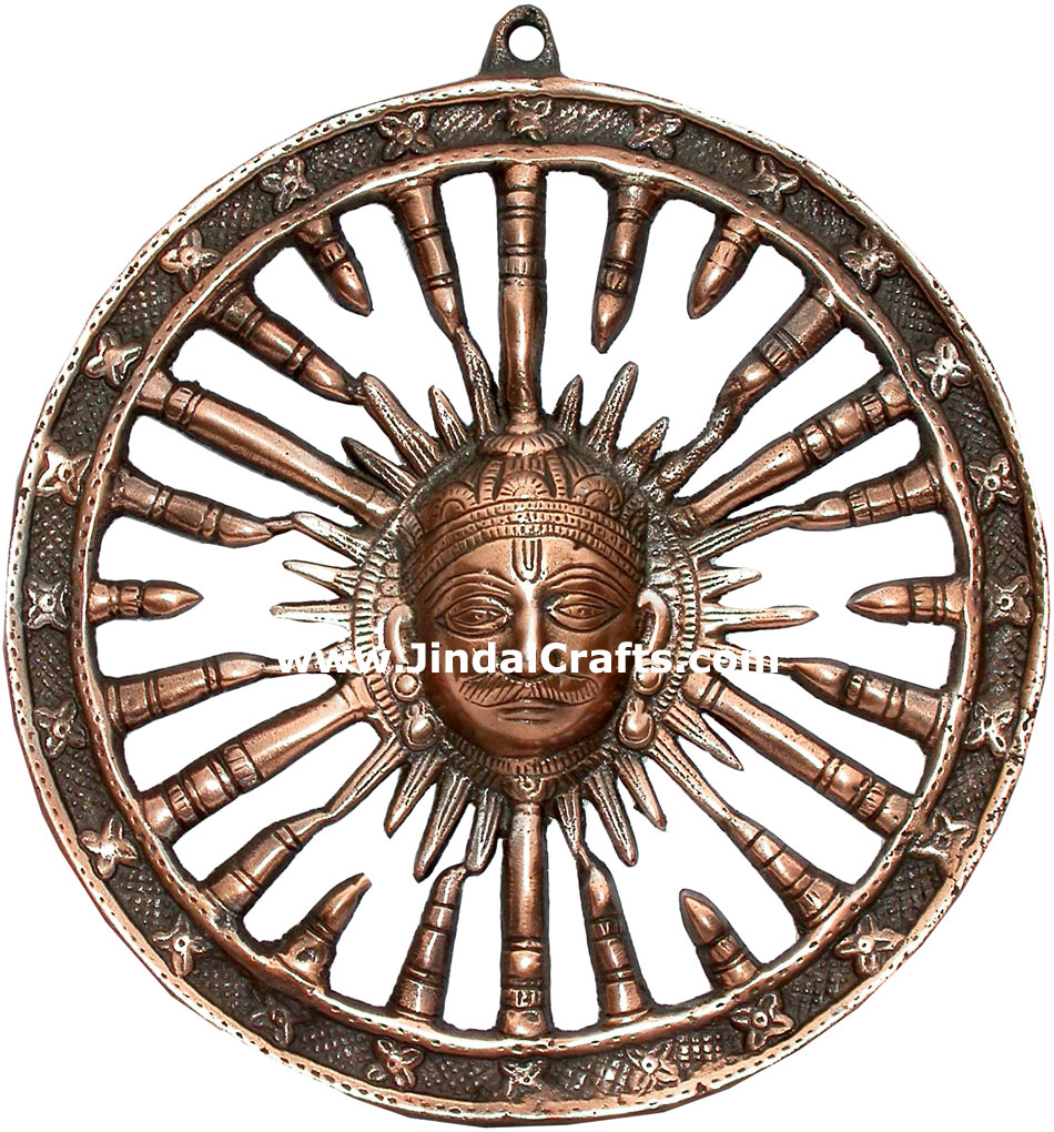 God Sun - Hand Carved Indian Art Craft Handicraft Home Decor Aluminium Figurine