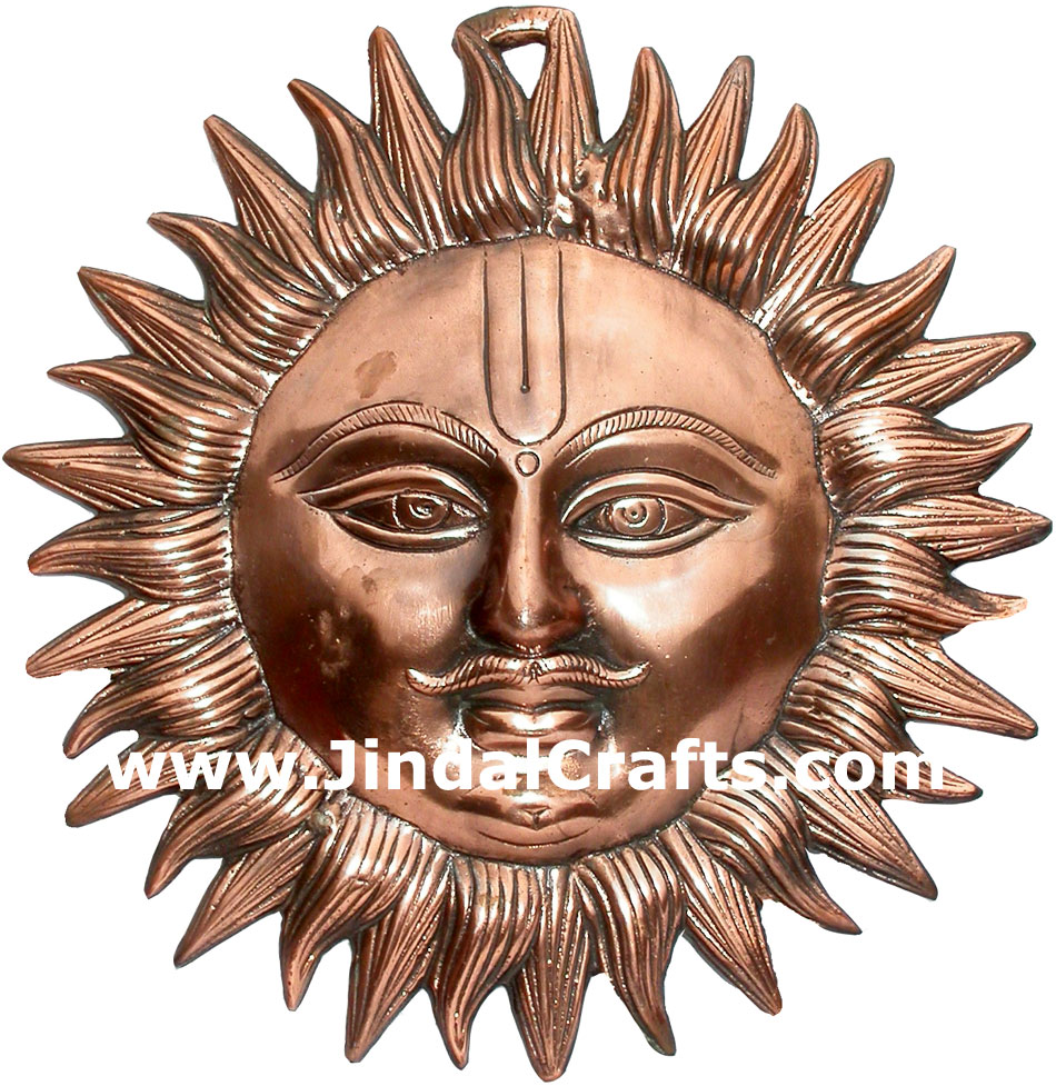 God Sun - Hand Carved Indian Art Craft Handicraft Home Decor Aluminium Figurine