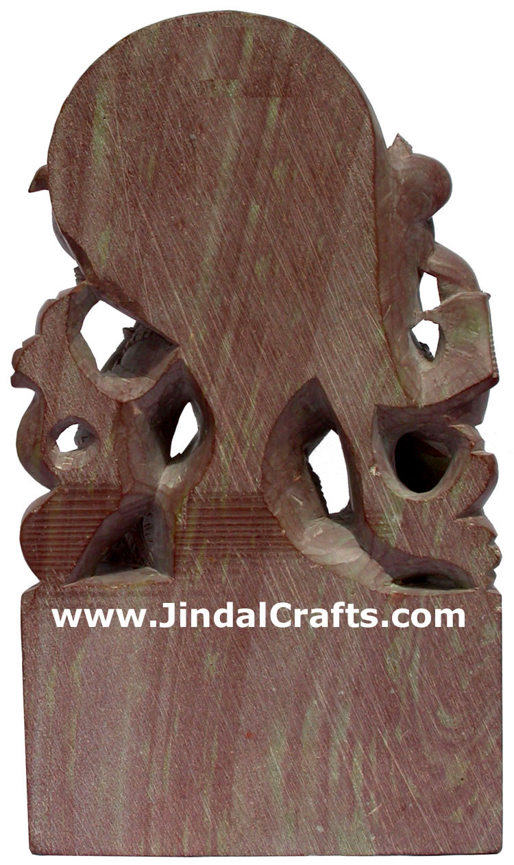 Hand Carved Hindu Goddess Saraswati Sculpture India Decor Stone Carving Crafts
