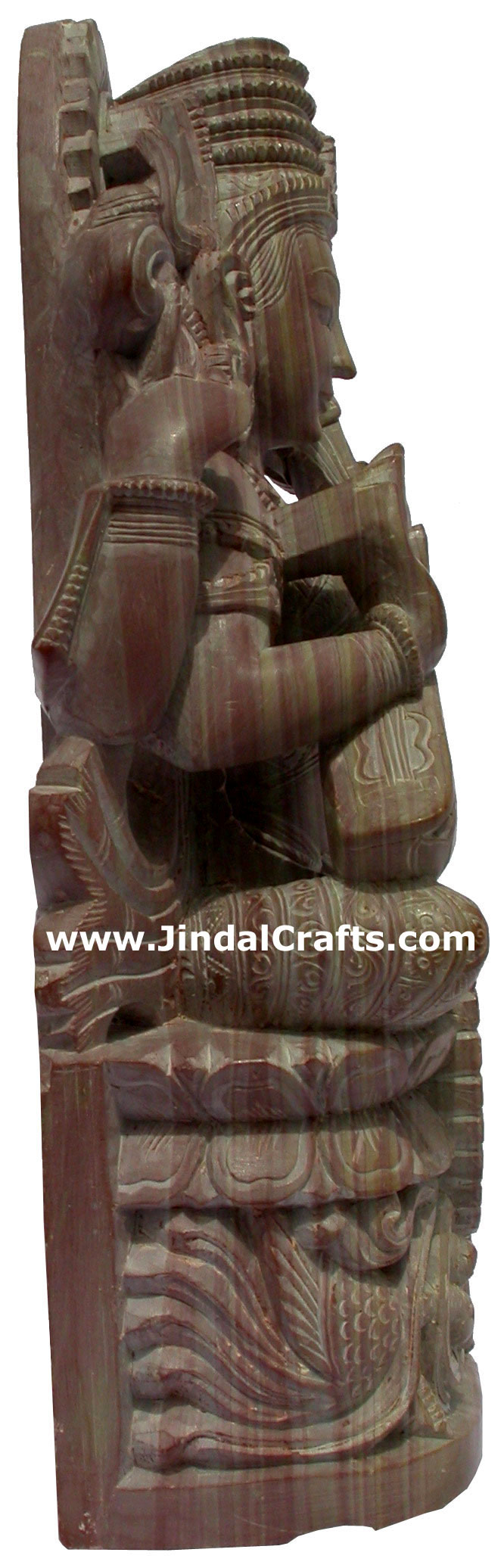 Hand Carved Hindu Goddess Saraswati Sculpture India Decor Stone Carving Crafts