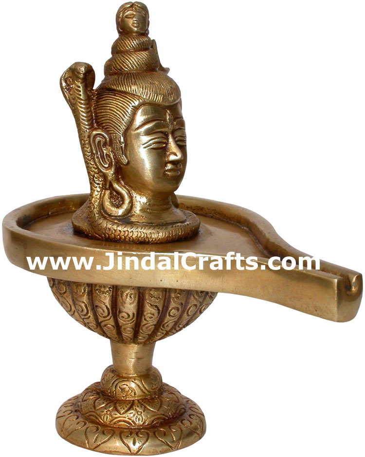 Hindu Deities God Shiva India Brass Carving Artefacts