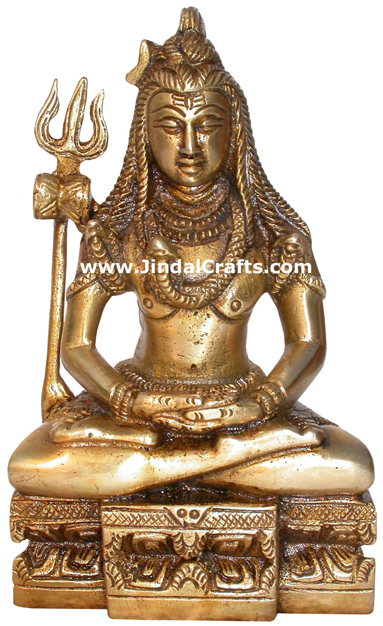 Hindu Deities God Shiva India Brass Carving Artefacts