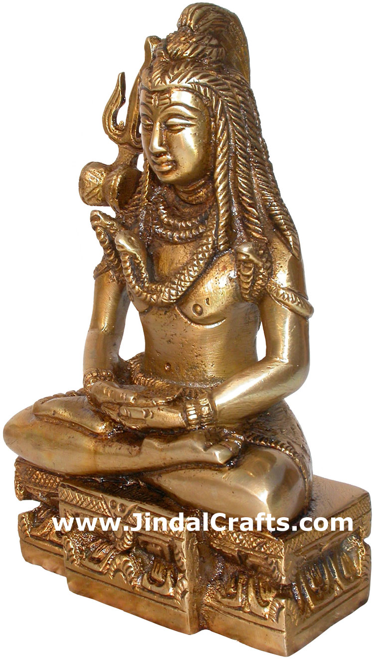 Hindu Deities God Shiva India Brass Carving Artefacts