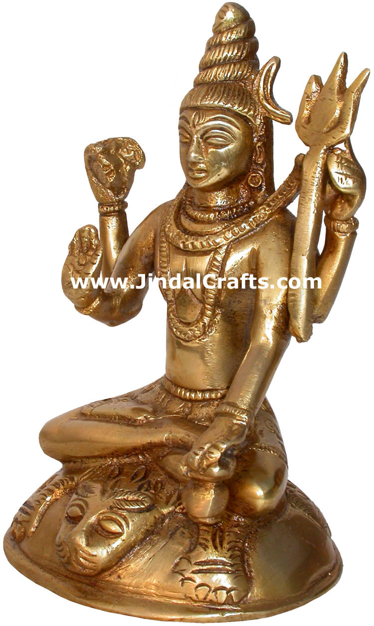 Hindu Deities God Shiva India Brass Carving Artefacts