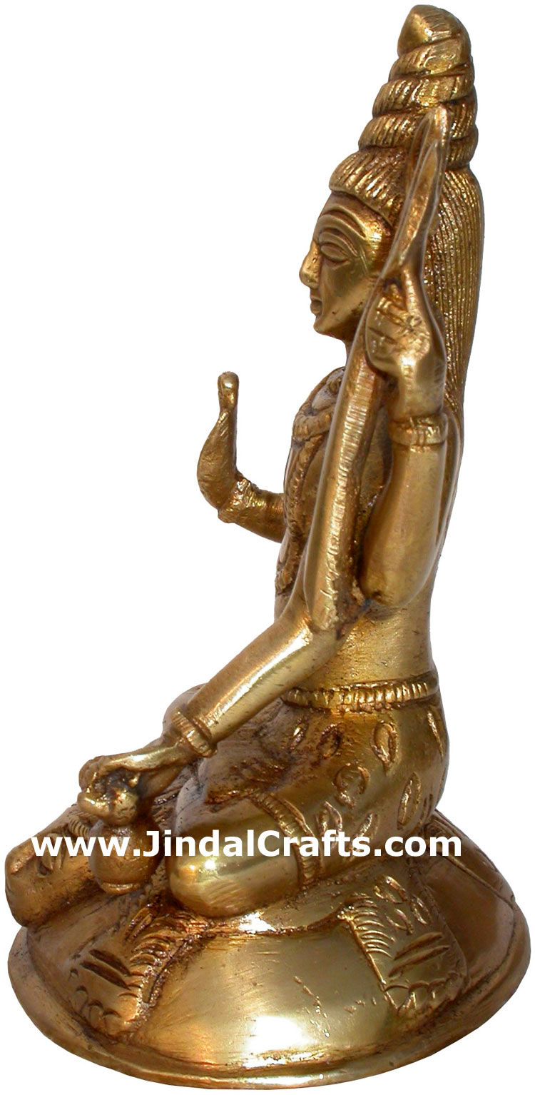 Hindu Deities God Shiva India Brass Carving Artefacts
