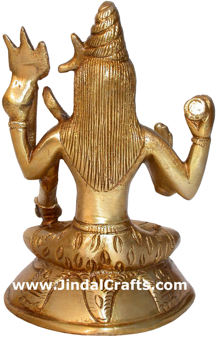 Hindu Deities God Shiva India Brass Carving Artefacts