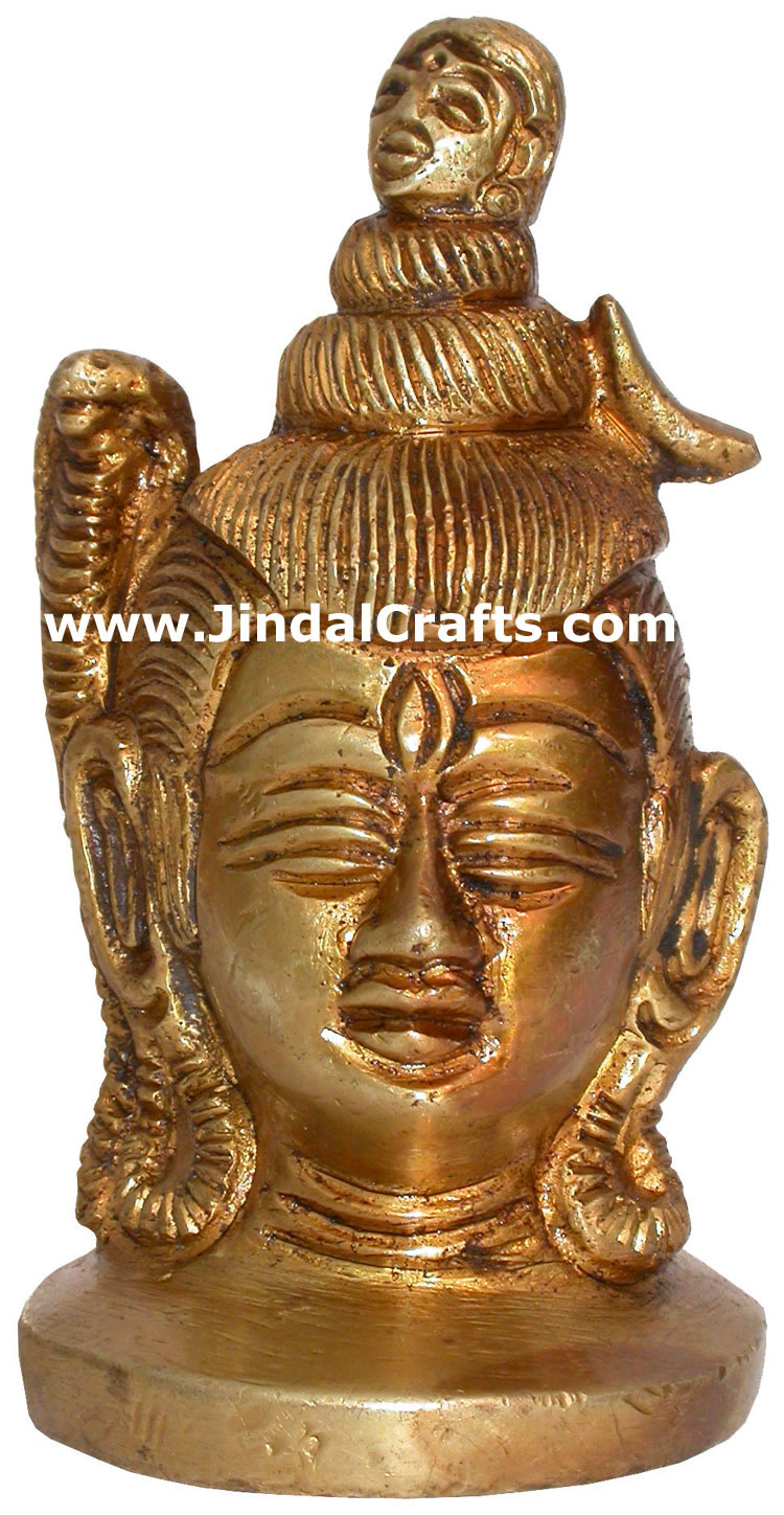 Hindu Deities God Shiva India Brass Carving Artefacts