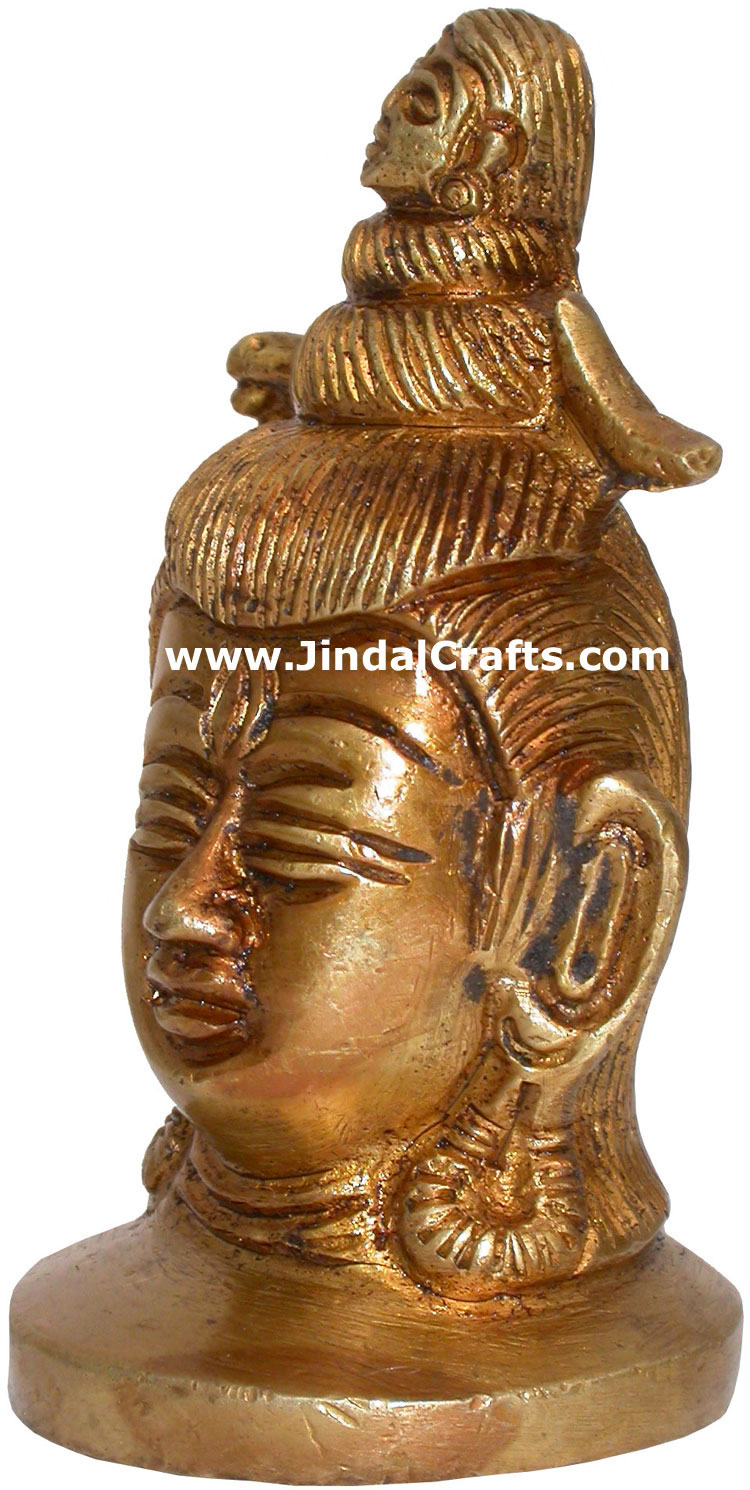 Hindu Deities God Shiva India Brass Carving Artefacts