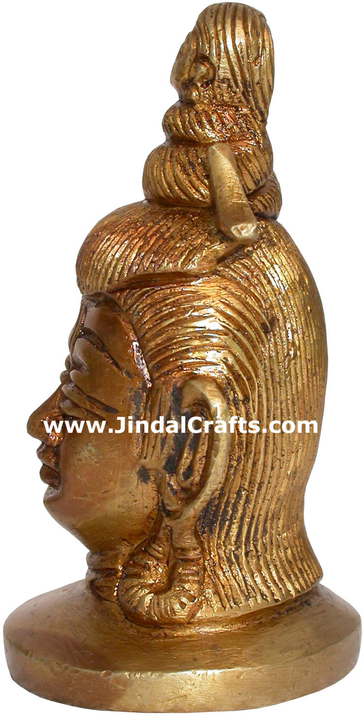 Hindu Deities God Shiva India Brass Carving Artefacts