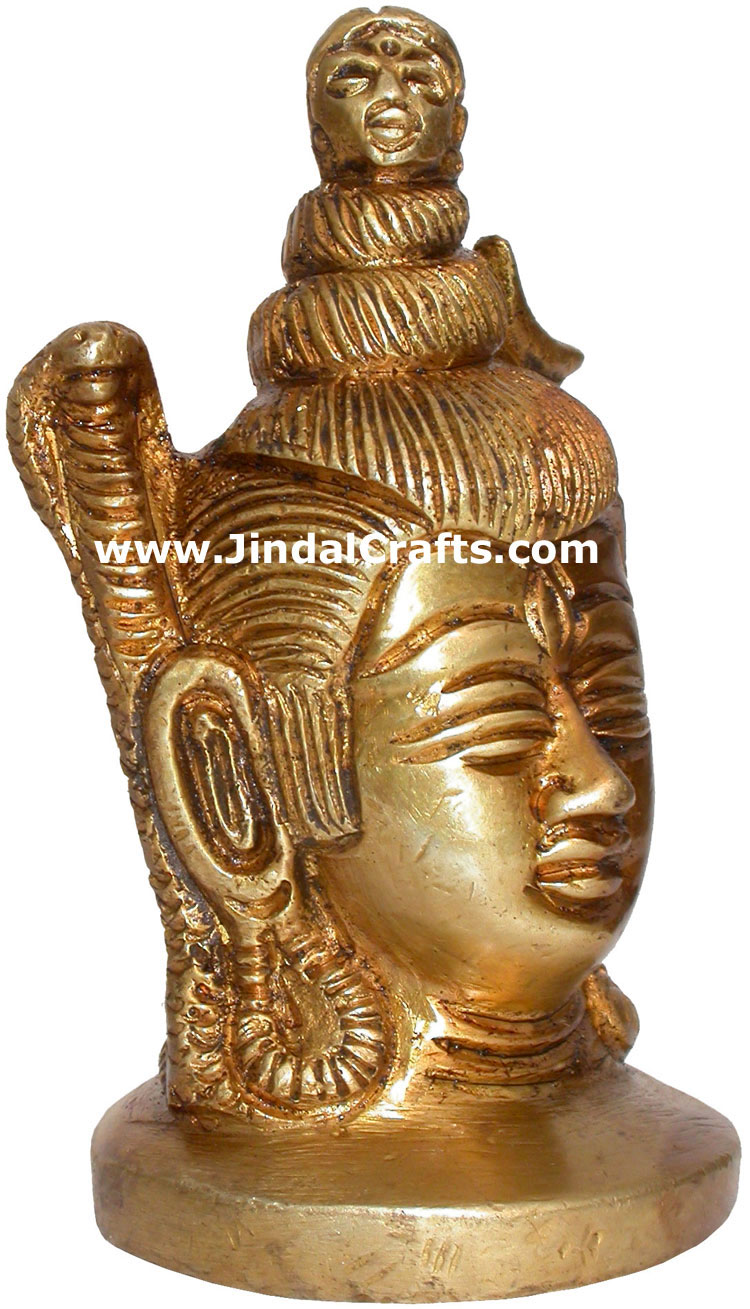 Hindu Deities God Shiva India Brass Carving Artefacts