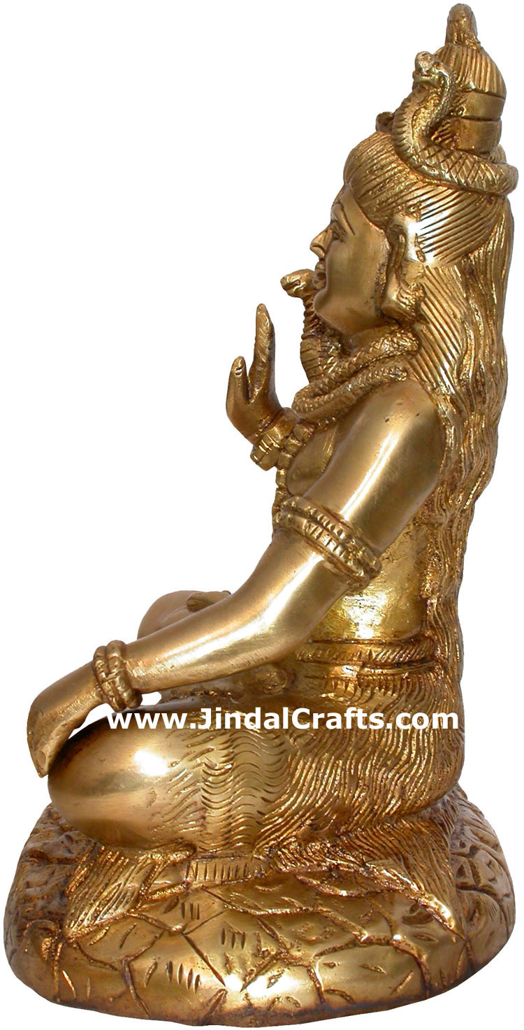 Hindu Deities God Shiva India Brass Carving Artifacts Hindu Religious Handicraft
