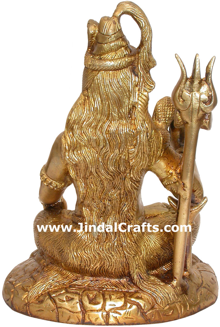 Hindu Deities God Shiva India Brass Carving Artifacts Hindu Religious Handicraft