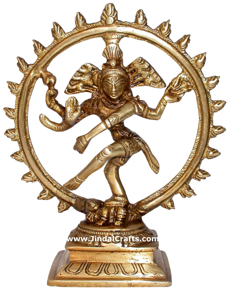 Hindu Deities God Shiva as Natraj India Brass Carving Handicraft Home Decor Arts