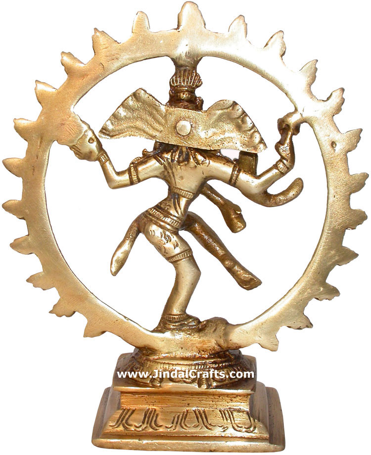 Hindu Deities God Shiva as Natraj India Brass Carving Handicraft Home Decor Arts