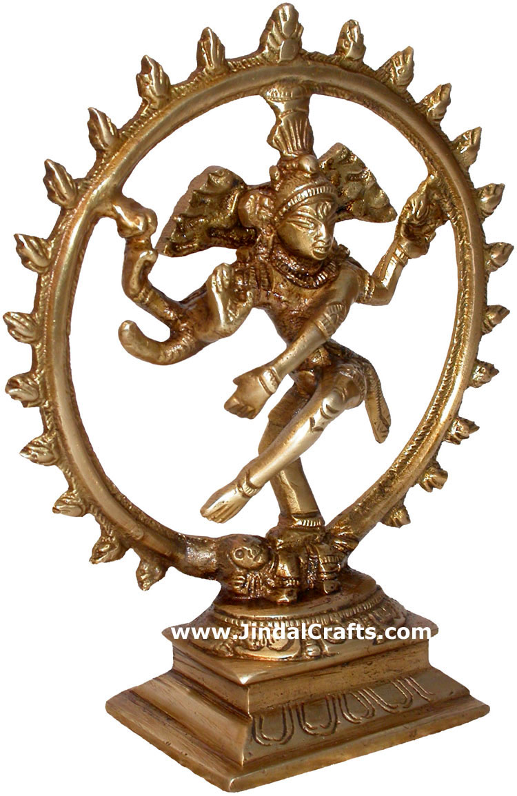 Hindu Deities God Shiva as Natraj India Brass Carving Handicraft Home Decor Arts