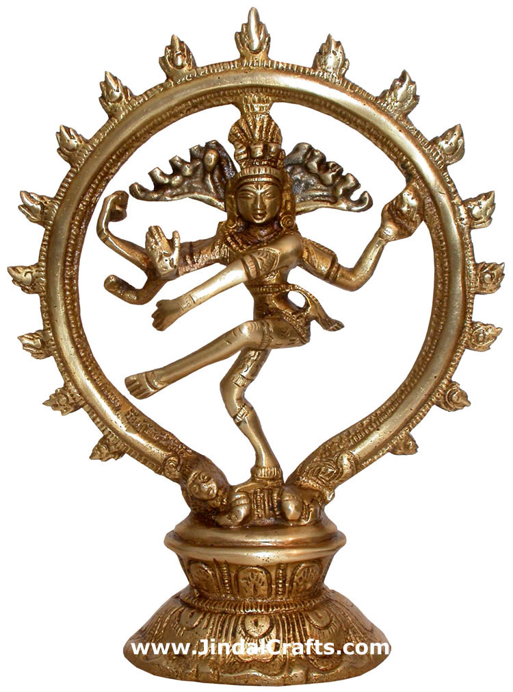 Hindu Deities God Shiva as Natraj India Brass Carving