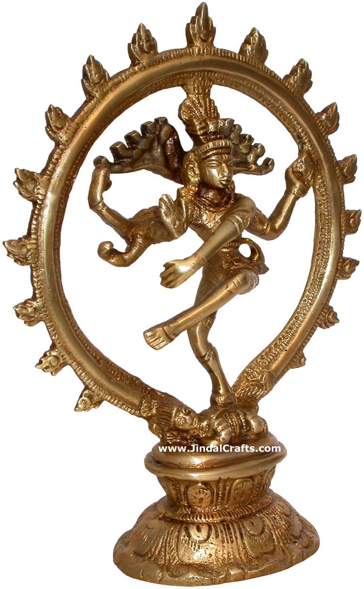 Hindu Deities God Shiva as Natraj India Brass Carving