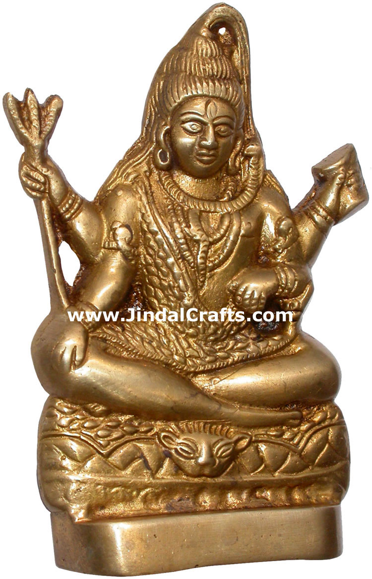Hindu Deities God Shiva India Brass Carving Artefacts