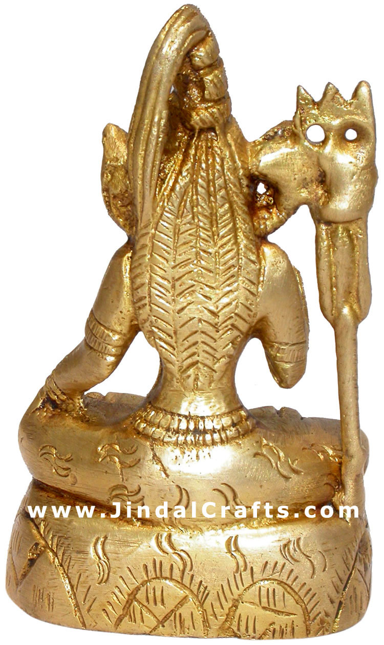 Lord Shiva Indian God Brass Figurines Hand Carved Art Hindu Religious Arts