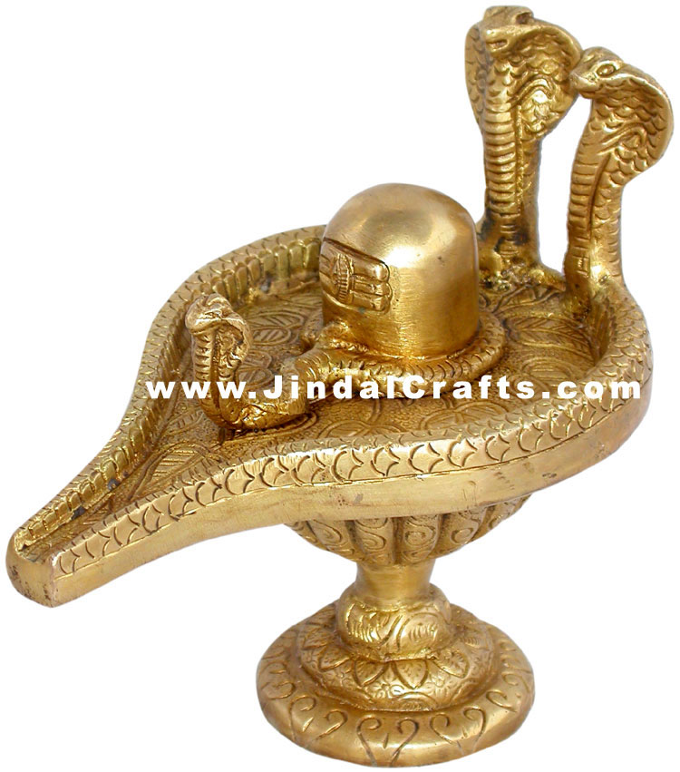 Shivlinga Indian Religious Brass Sculpture Idol Statue Lord Shiva Brass Artifact