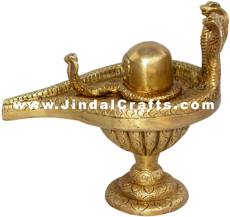 Shivlinga Indian Religious Brass Sculpture Idol Statue Lord Shiva Brass Artifact
