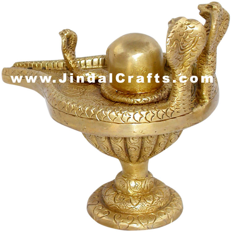Shivlinga Indian Religious Brass Sculpture Idol Statue Lord Shiva Brass Artifact