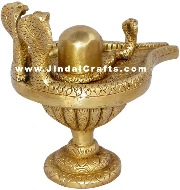 Shivlinga Indian Religious Brass Sculpture Idol Statue Lord Shiva Brass Artifact