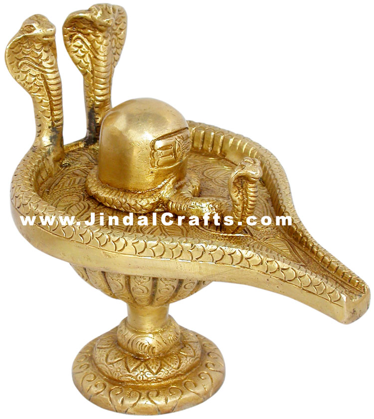 Shivlinga Indian Religious Brass Sculpture Idol Statue Lord Shiva Brass Artifact