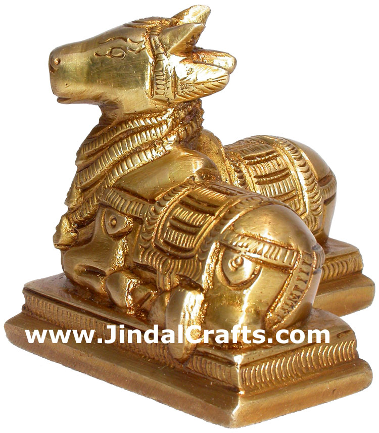 Nandi Bull The Mount of Lord Shiva Brass Idol Gifts Art
