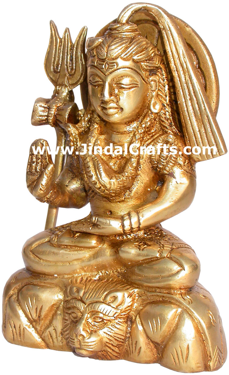 Lord Shiva Indian God Brass Sculptures Hindu Religious Figurines Artifacts Idols
