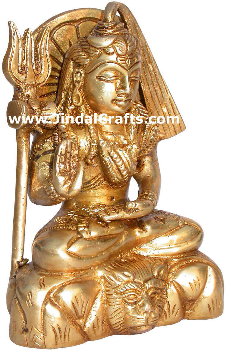 Lord Shiva Indian God Brass Sculptures Hindu Religious Figurines Artifacts Idols