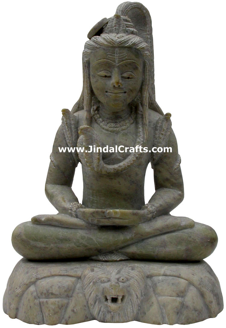 Lord Shiva Hand Carved Stone God Statue Indian Hindu Religious Sculpture Figures
