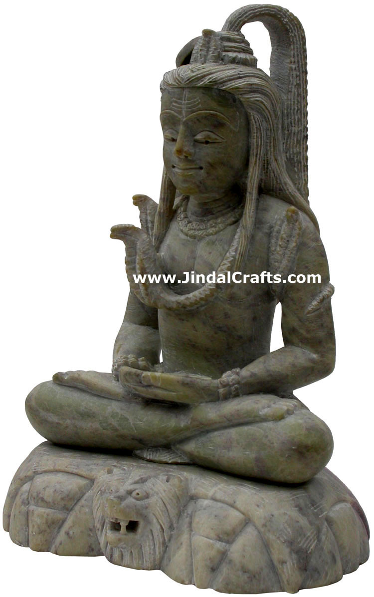 Lord Shiva Hand Carved Stone God Statue Indian Hindu Religious Sculpture Figures