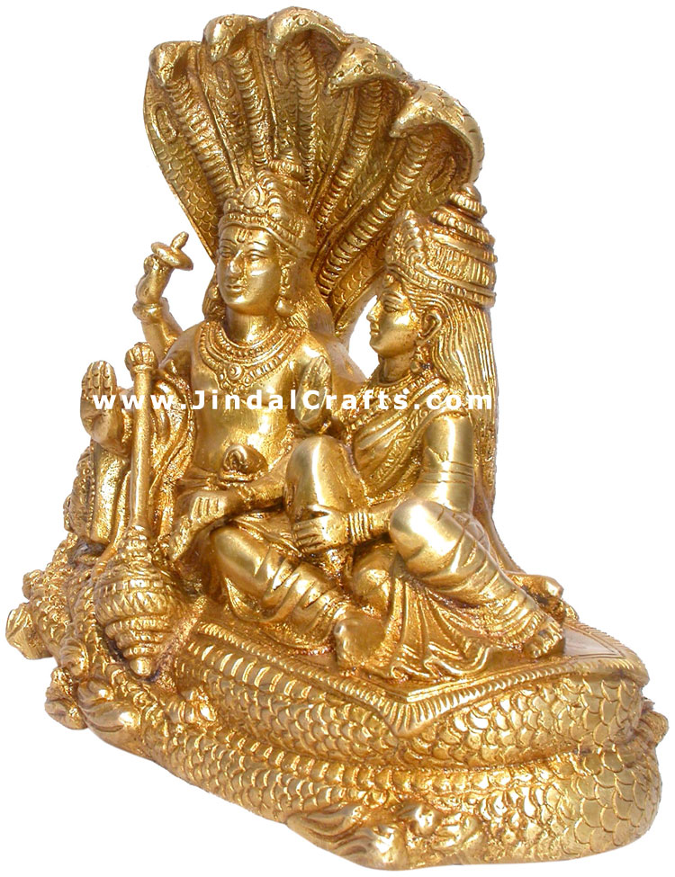 Vishnu Lakshmi Indian God Religious Hindu Statues Art