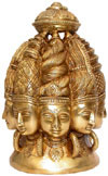 Hindu Deities God Shiva India Brass Carving Artefacts