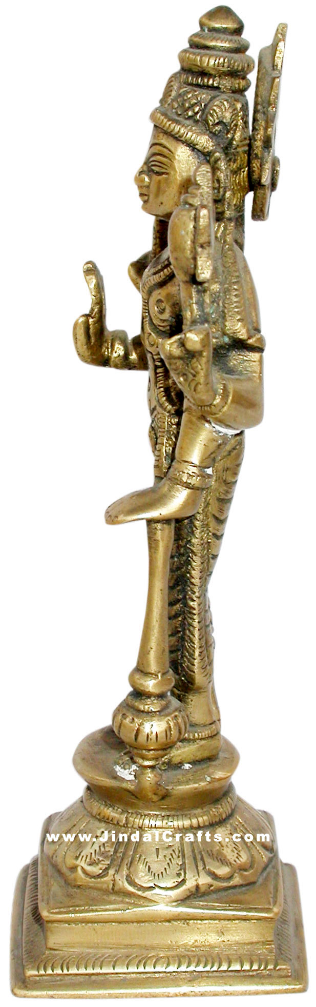 Lord Vishnu Indian God Brass Sculpture Hand Crafted