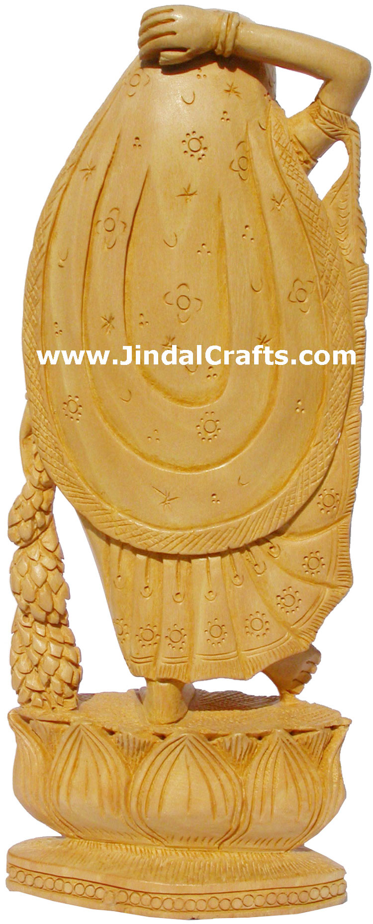 Wood Sculpture Indian Village Lady figurine India Art