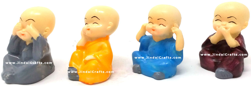 Set of 4 Monks - Polyresin made Decorative Figures India